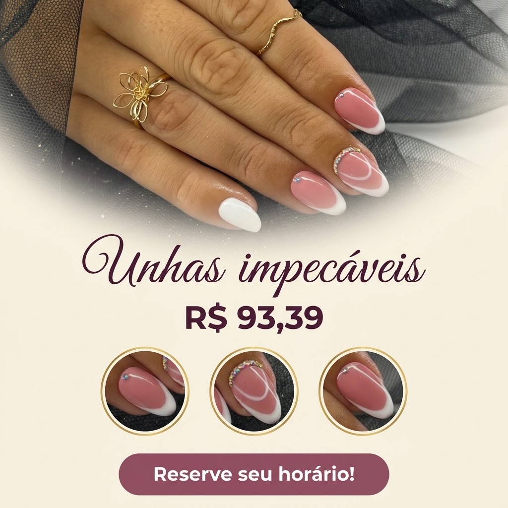Arte de manicure para feed preparada pela plataforma