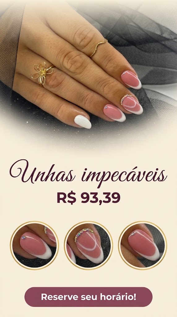 Arte de manicure para stories preparada pela plataforma
