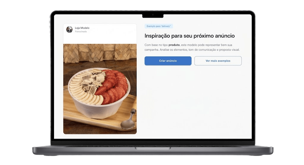 Tela da Elevads apresentando uma referência de anúncio para o usuário